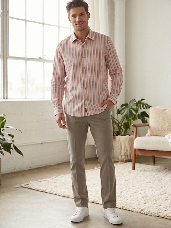 Other - 90s Tommy Bahama Tencel Lyocell Vertical Stripe Button Up